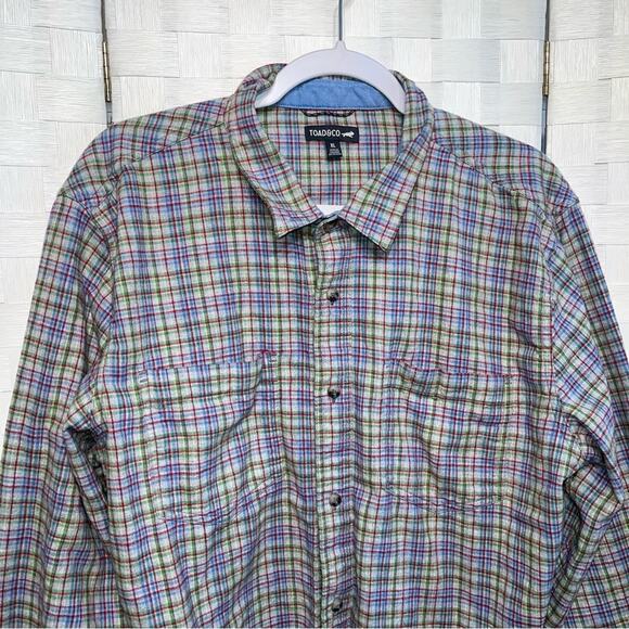 Toad & Co Flannagan Long Sleeve Plaid Button Down Shirt Mens Size XL Flannel - Picture 10 of 10